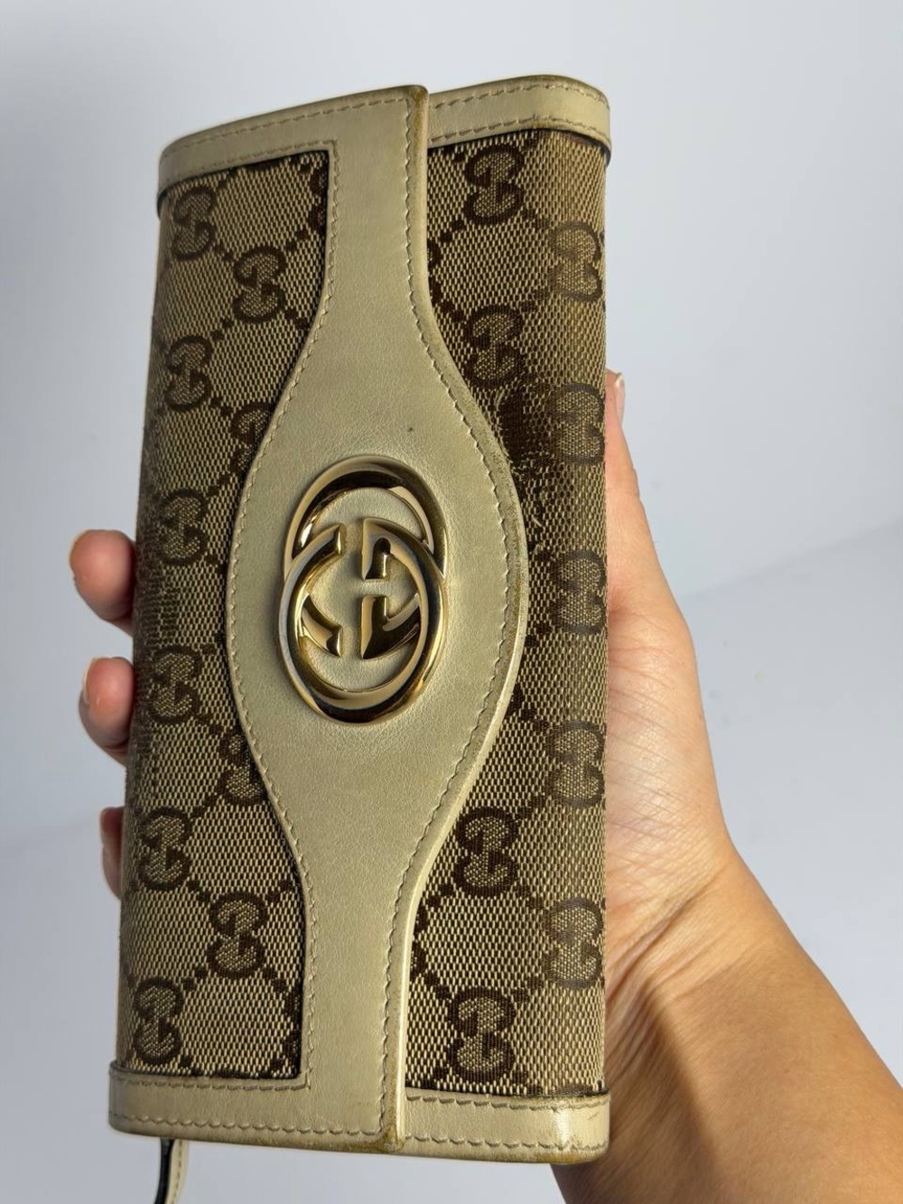 Gucci Sukey Beige GG Canvas Continental Wallet - Picture 7 of 14